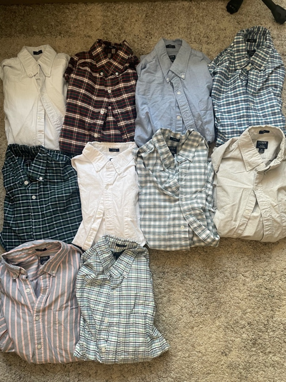 J. Crew 10 Men's Mixed Button-Down Slim Oxford Shirt Bundle